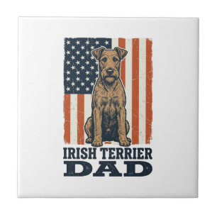 Irish Terrier Vater Patriotisch Vintage Fliese