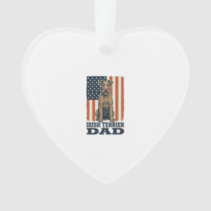 Irish Terrier Vater Patriotisch Vintage Ornament