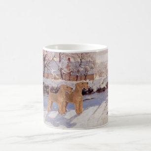 Irish Terriers im Winter Kaffeetasse