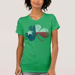 Irish Texas Flag Kleeblatt Vintag Fade T-Shirt