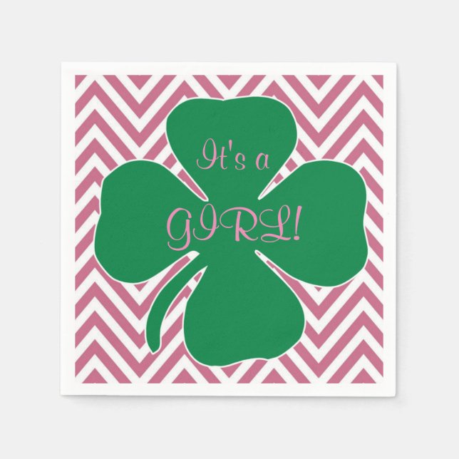 Irish Themed Girl Baby Dusche Napkins Serviette (Vorderseite)