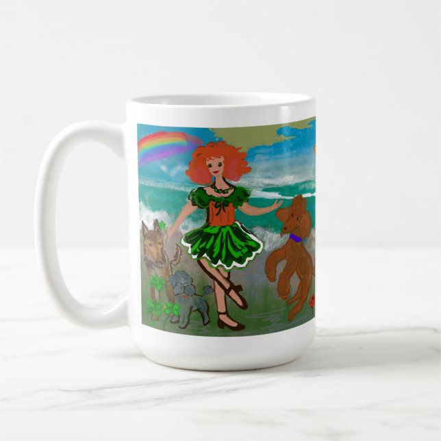 Irish Themed Poodle Coffee Cup Kaffeetasse (Links)