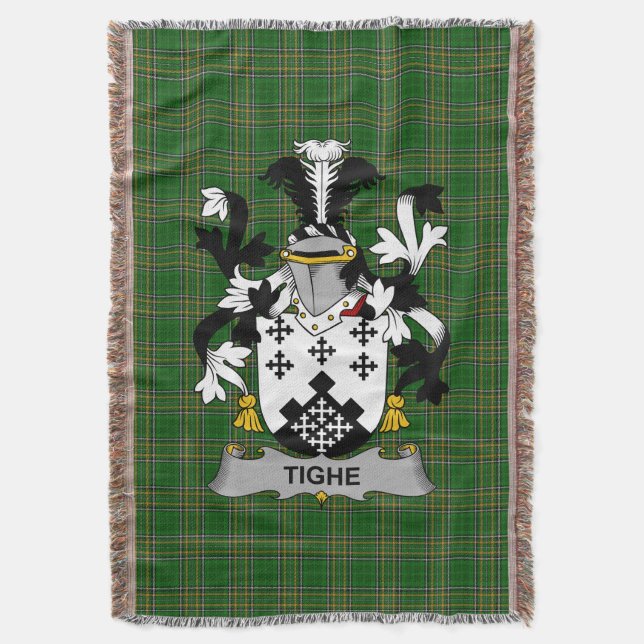 Irish Tighe oder O_Teague Coat of Arms Familienwap Decke (Vorderseite Vertikal)