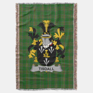 Irish Tisdall oder Tisdale Coat of Arms Family Cre Decke