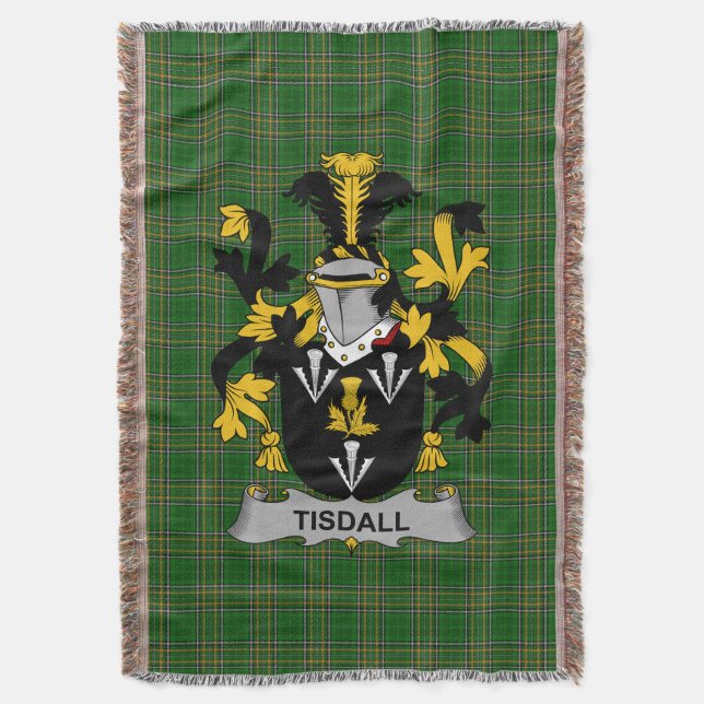 Irish Tisdall oder Tisdale Coat of Arms Family Cre Decke (Vorderseite Vertikal)
