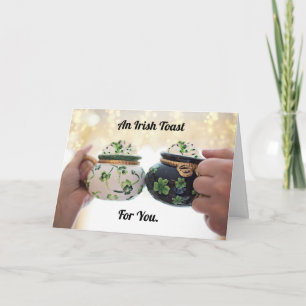Irish Toast Folded Grußkarte Karte