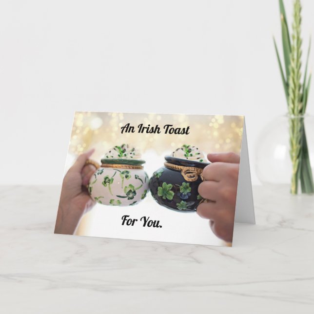 Irish Toast Folded Grußkarte Karte (Vorderseite)
