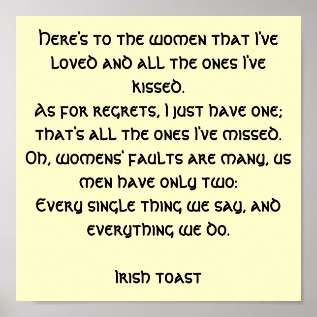 Irish Toast Poster (Vorne)