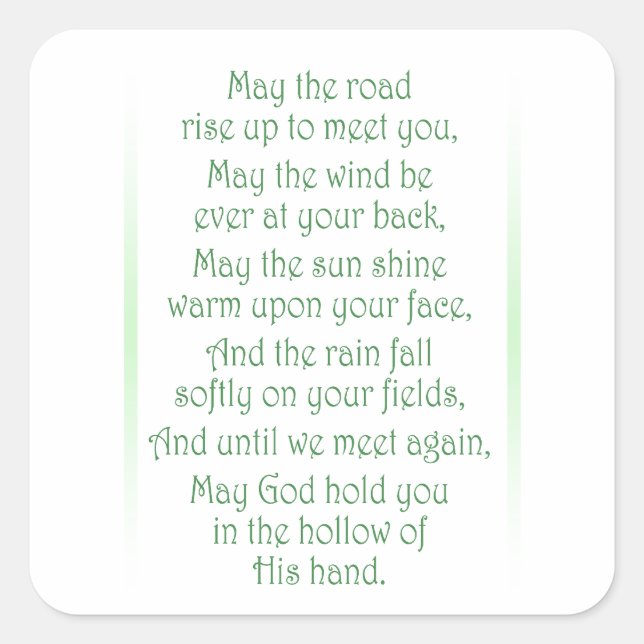 Irish Toast Quadratischer Aufkleber (Vorderseite)