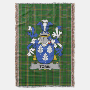 Irish Tobin Coat of Arms Familienwappen Irland Decke