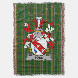 Irish Todd oder Tod Coat of Arms Familienwappen Ir Decke
