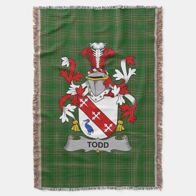 Irish Todd oder Tod Coat of Arms Familienwappen Ir Decke (Vorderseite Vertikal)