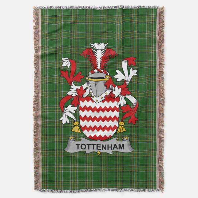 Irish Tottenham Coat of Arms Familienwappen Irland Decke (Vorderseite Vertikal)