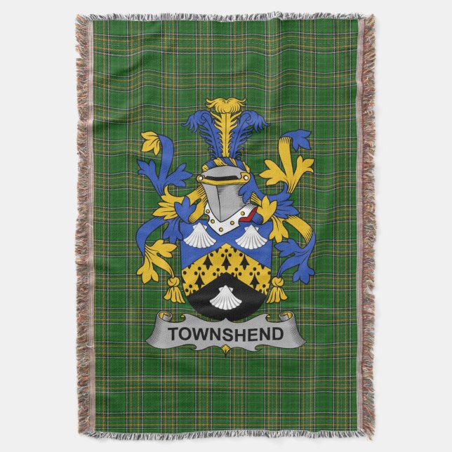 Irish Townshend oder Townsend Coat of Arms Family  Decke (Vorderseite Vertikal)