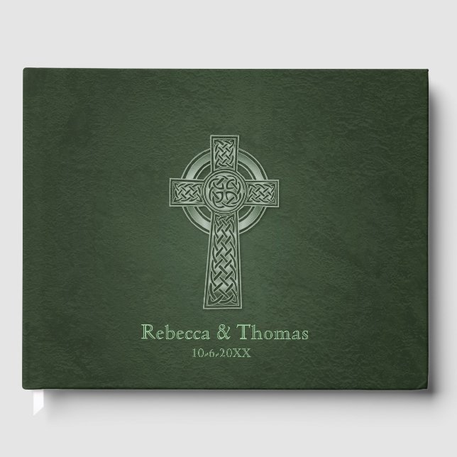 Irish Traditional Celtic Cross Wedding Guest Book Gästebuch (Vorderseite)