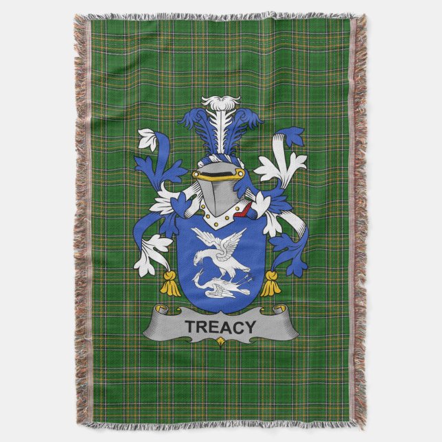 Irish Treacy or Tracy Coat of Arms Familienwappen  Decke (Vorderseite Vertikal)