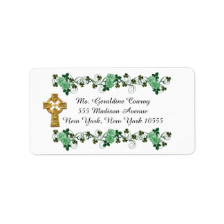 Irish Trellis address labels Celtic cross Adressaufkleber
