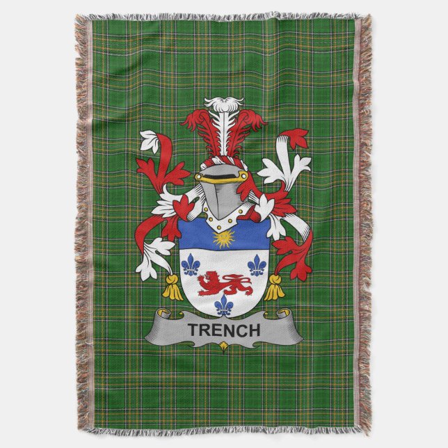 Irish Trench Coat of Arms Familienwappen Irland Decke (Vorderseite Vertikal)