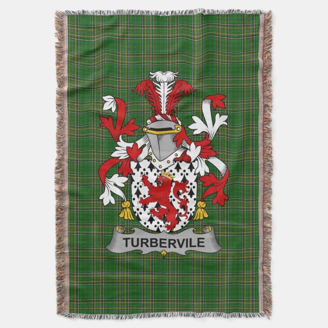 Irish Tubervile oder Tuberville Coat of Arms Famil Decke (Vorderseite Vertikal)