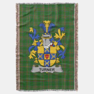 Irish Turner Coat of Arms Familienwappen Irland Decke