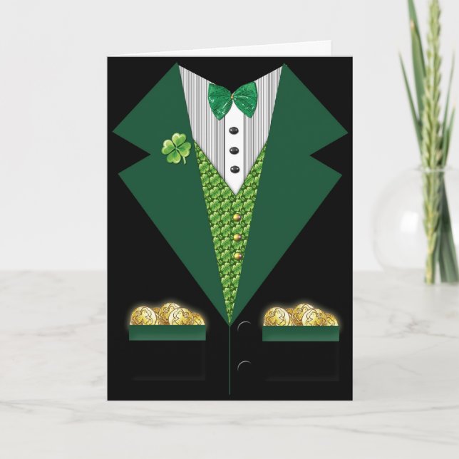 irish tuxedo St Patrick's Day Card Karte (Vorderseite)