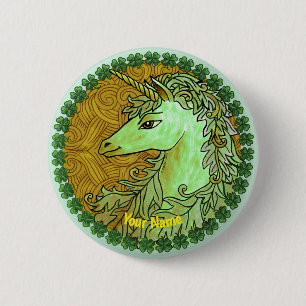 Irish Unicorn Button