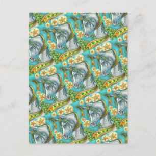 IRISH UNICORN, ST. PATRICK'S DAY FANTASY HORSE FEIERTAGSPOSTKARTE