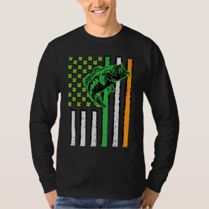 Irish US American Flag Fischen St Patricks Da T-Shirt