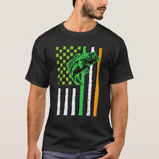 Irish US American Flag Fish St Patricks Da T-Shirt