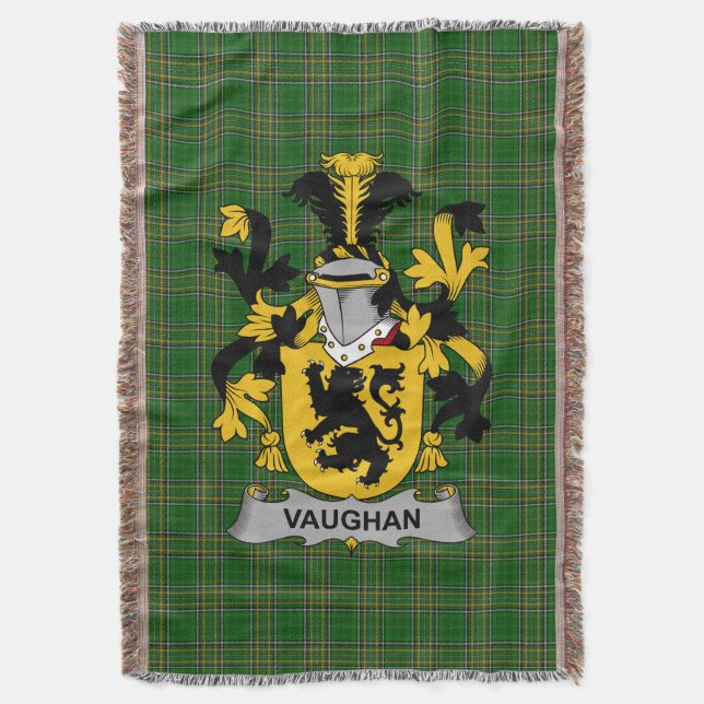 Irish Vaughan Coat of Arms Familienwappen Irland Decke (Vorderseite Vertikal)