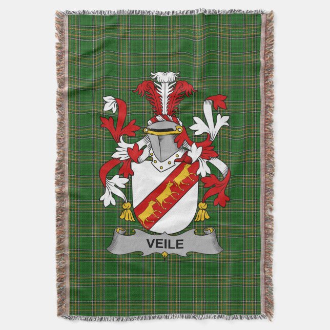 Irish Veile oder Veale Coat of Arms Familienwappen Decke (Vorderseite Vertikal)