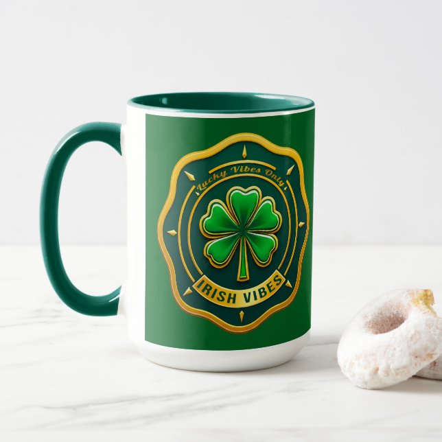 Irish Vibes Club St Patrick’s Day - caneca Tasse (Mit Donut)