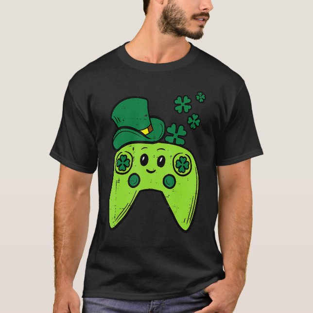 Irish Video Game Controller St Patrick Day Gamer B T-Shirt (Vorderseite)