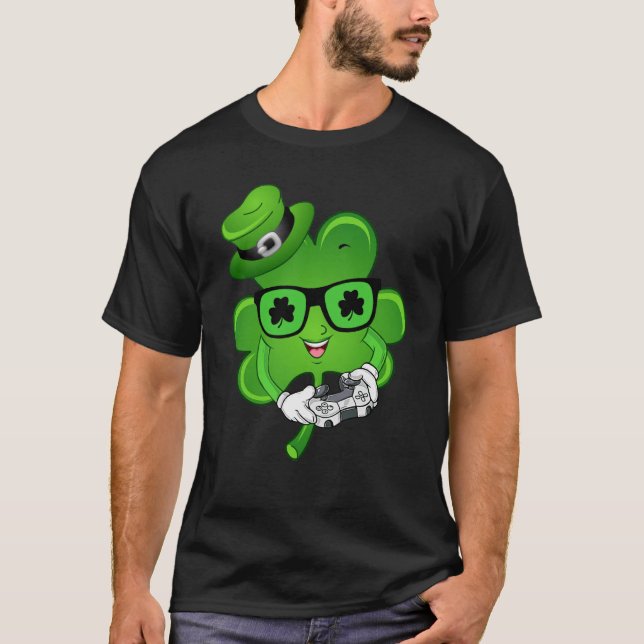 Irish Video Game Controller St Patrick Day Gamer B T-Shirt (Vorderseite)
