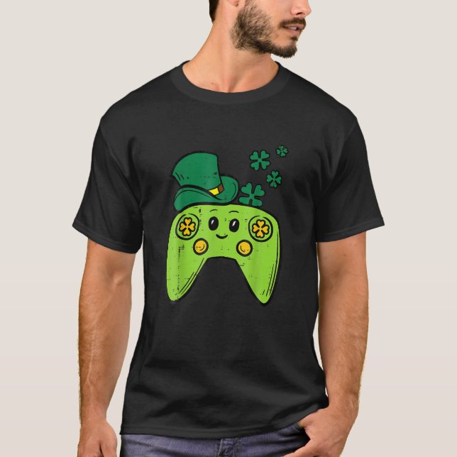 Irish Video Game Controller St Patrick Day Gamer B T-Shirt (Vorderseite)