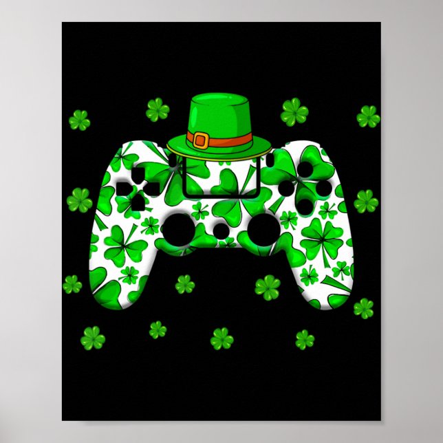 Irish Video Game Controller St Patricks Day Gamer Poster (Vorne)