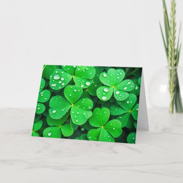 Irish Viel Glück Four-Leaf-Clovers Karte (Vorderseite)