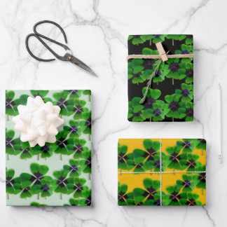 Irish Vierblättriges Kleeblatt Pattern Geschenkpapier Set