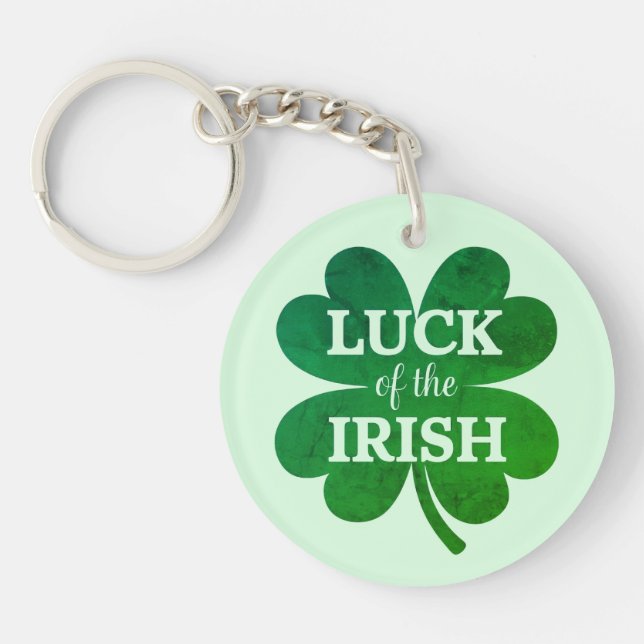 Irish Vierblättriges Kleeblatt Schlüsselanhänger (Vorderseite)