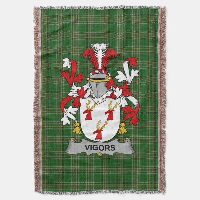 Irish Vigors Coat of Arms Familienwappen Irland Decke (Vorderseite Vertikal)