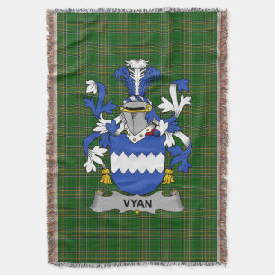 Irish Vyan Coat of Arms Familienwappen Irland Decke