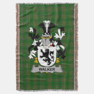 Irish Walker Coat of Arms Familienwappen Irland Decke