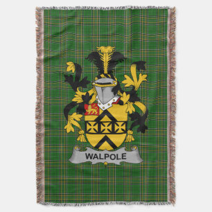 Irish Walpole Coat of Arms Familienwappen Irland Decke