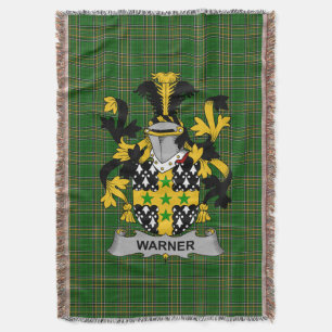 Irish Warner Coat of Arms Familienwappen Irland Decke