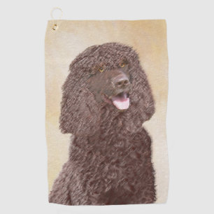 Irish-Wasser-Spaniel-Malerei - Originale Hunde-Kun Golfhandtuch