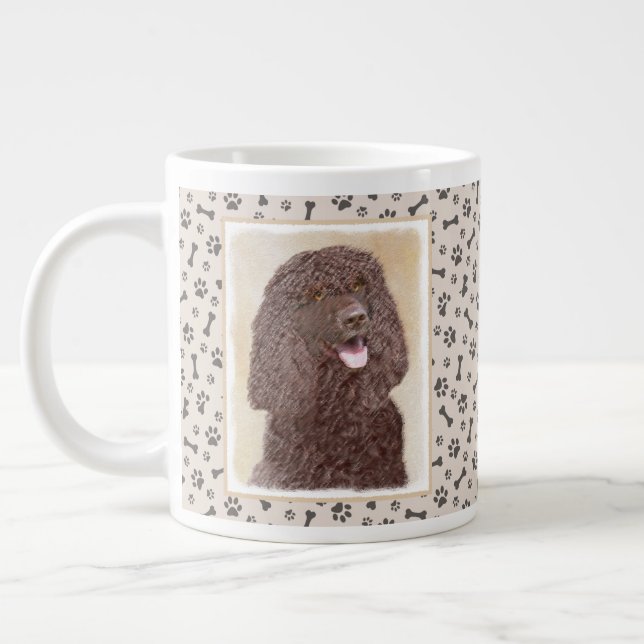 Irish Water Spanainting - Original Dog Art Jumbo-Tasse (Links)