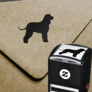 Irish Water Spanel Hunde Rasse Silhouette Permastempel