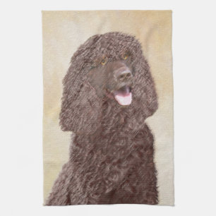 Irish Water Spanel Painting - Original Dog Art Geschirrtuch