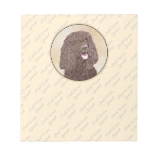 Irish Water Spanel Painting - Original Dog Art Notizblock