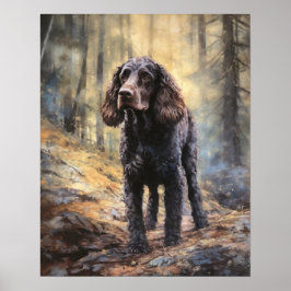 Irish Water Spaniel Dog Art Print Poster